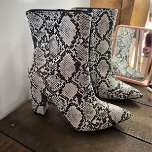 Snakeskin Booties